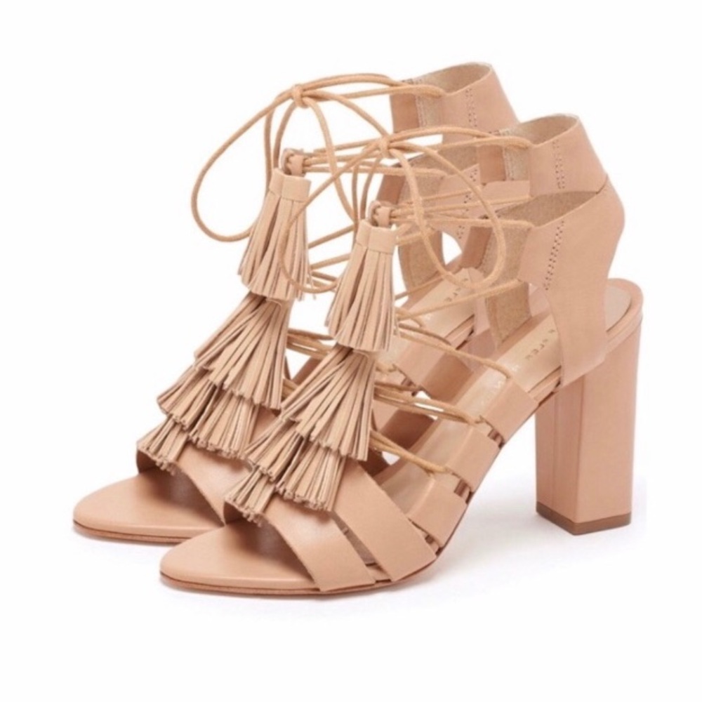 Loeffler Randall Nude Lace Up Luz Sandals Size 7 - Picture 4 of 9